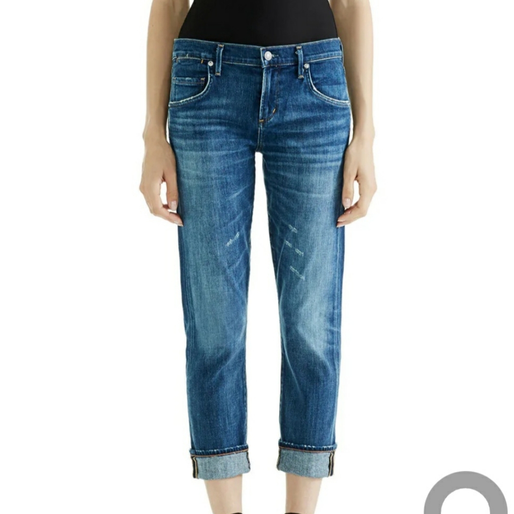 AGOLDE Isabel Slim Fit Boyfriend Starwood Slight Distressed Jeans 28w